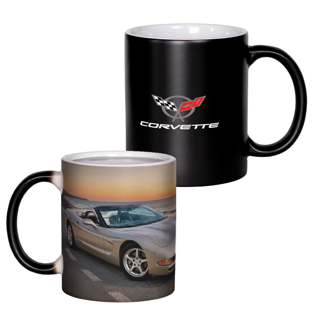 The 5th Generation Corvette Color Changing Boxed Mug shown on a white background.