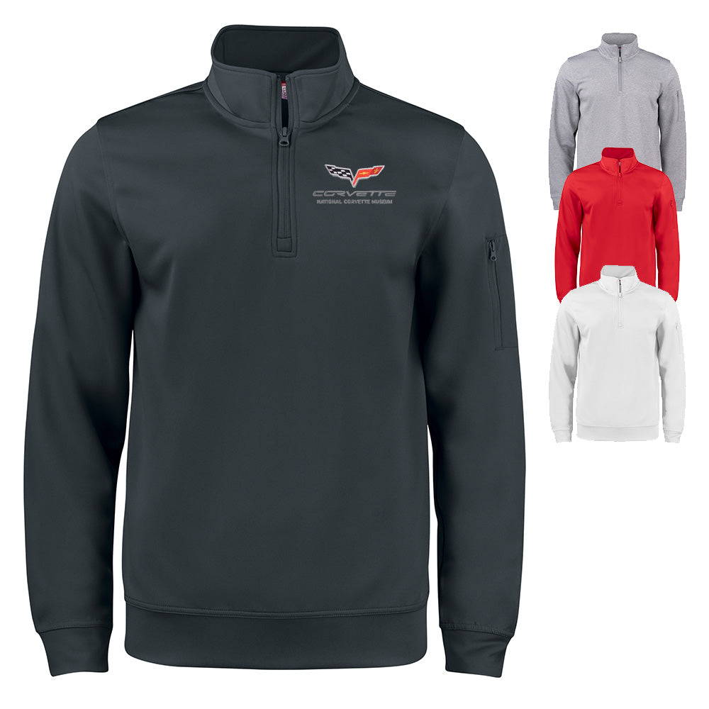 6th Generation Corvette Emblem Custom Lift Quarter-Zip shown in four colors on a white background