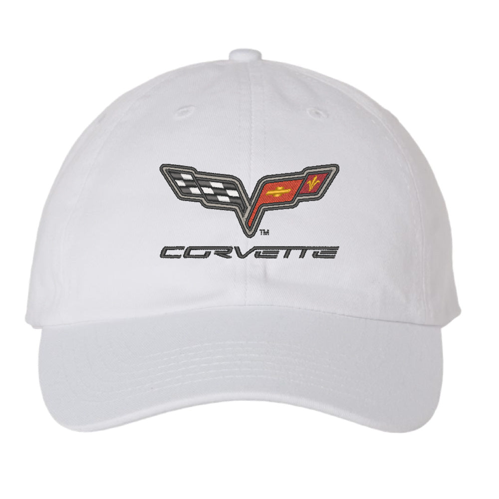 6th Generation Corvette Emblem Ladies White Cap