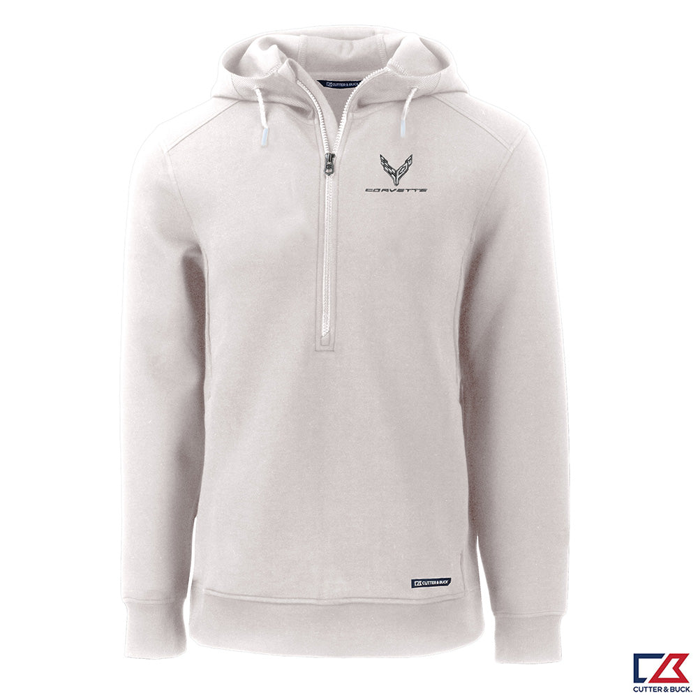 Light gray hoodie with a C8 Corvette emblem on a white background