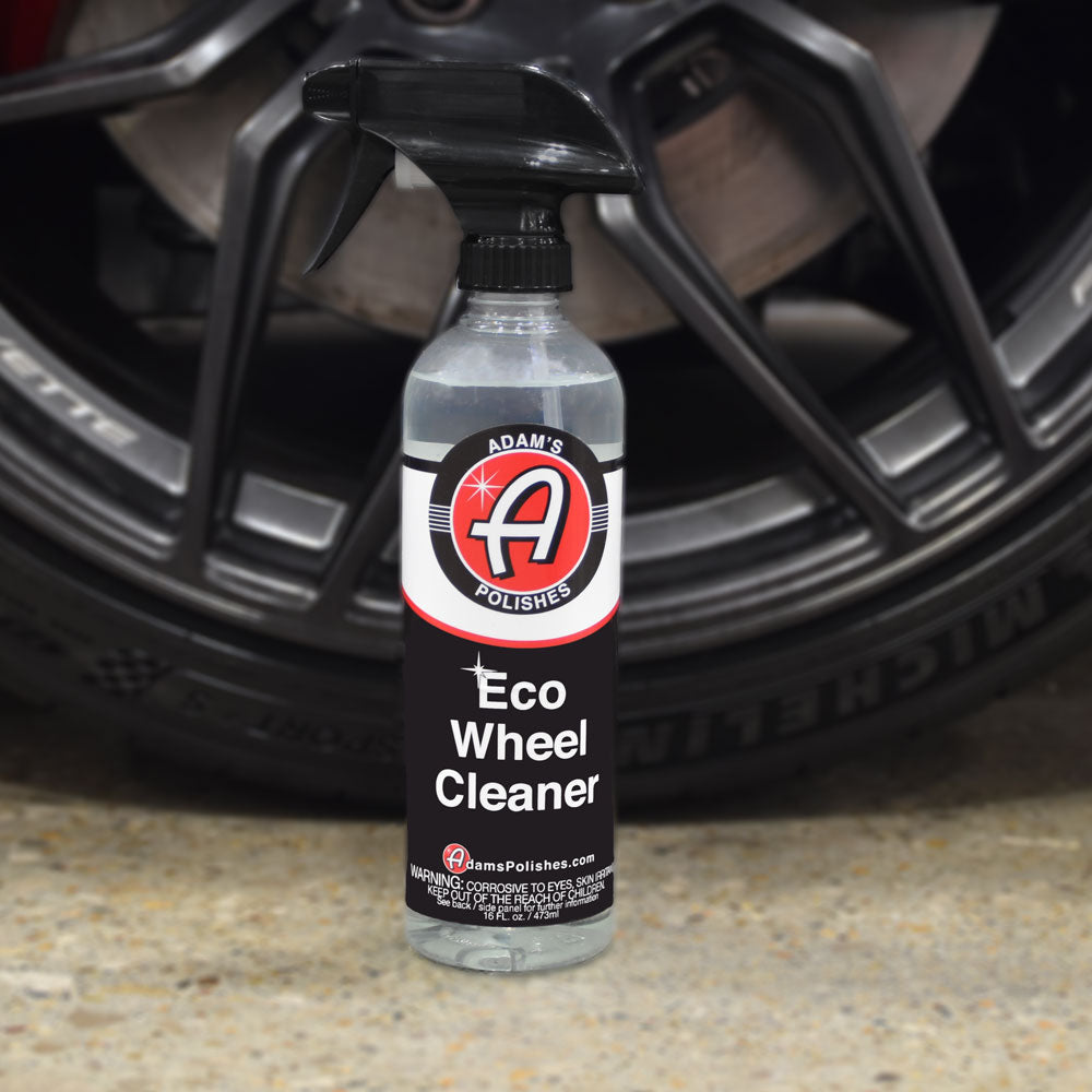 Adams Eco Wheel Cleaner shown in front of a tire