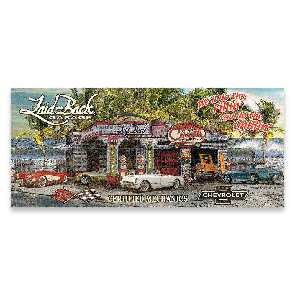 Beach Garage Corvette Banner shown on a white background.