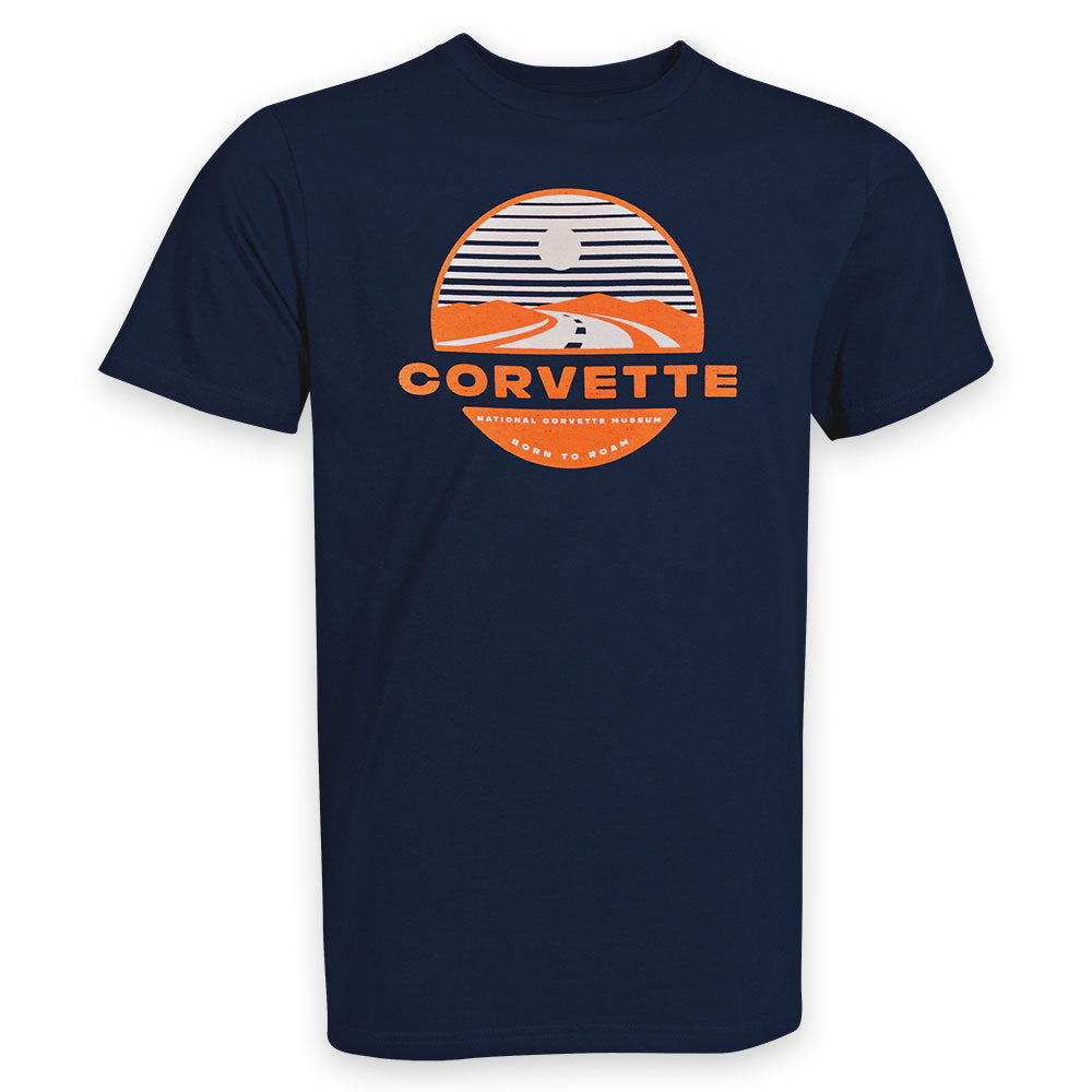 Born to Roam Corvette Navy T-shirt