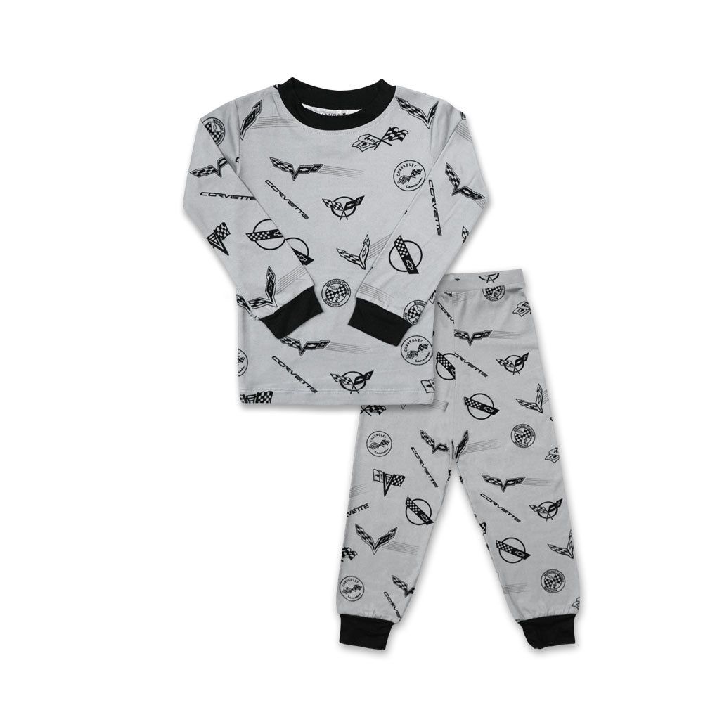 C1-C8 Corvette Emblems Print Toddler Pajama Set