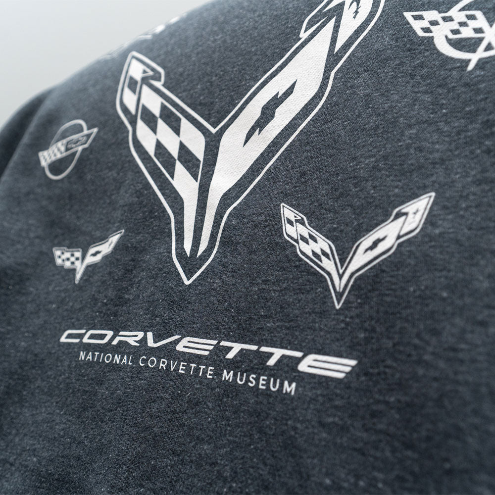 Close up of the emblems on the 1-C8 Sweatshirt Blanket