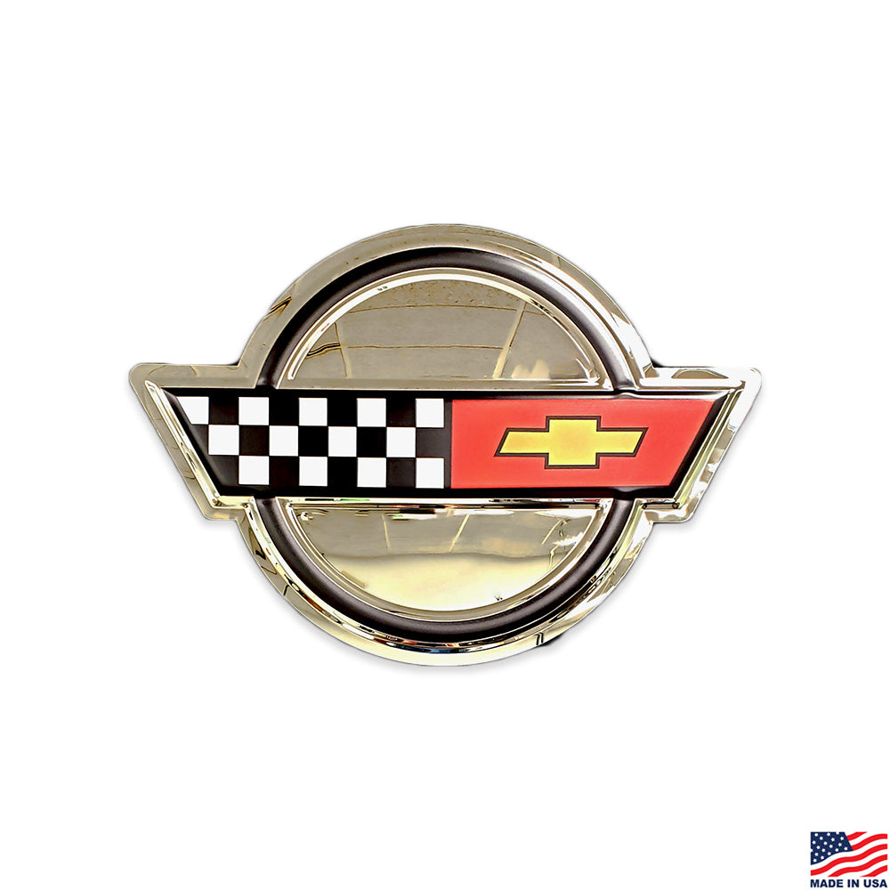 C4 Corvette Emblem Flags Stainless Steel Sign