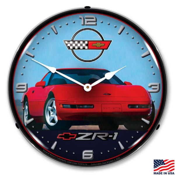 C4 Corvette ZR1 LED Lighted Clock shown on a white background