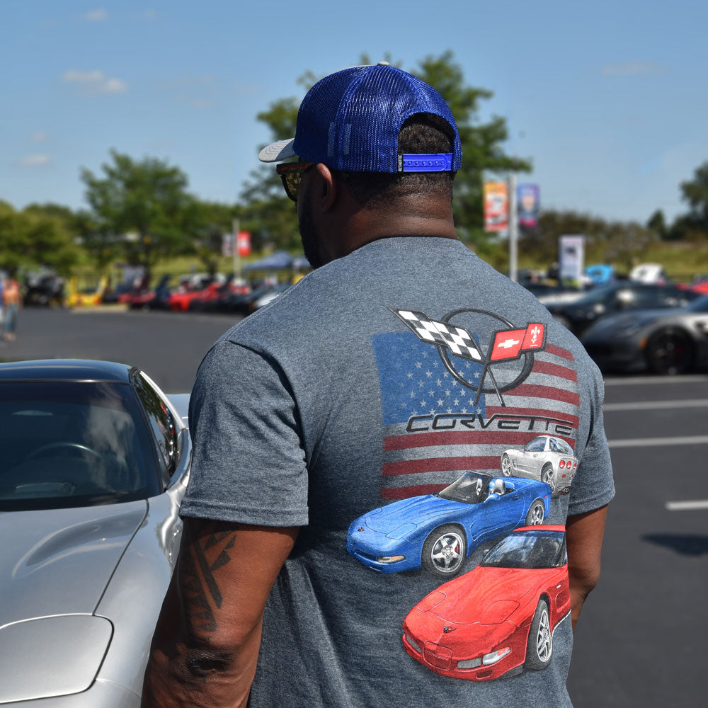 C5 Corvette American Flag T-shirt