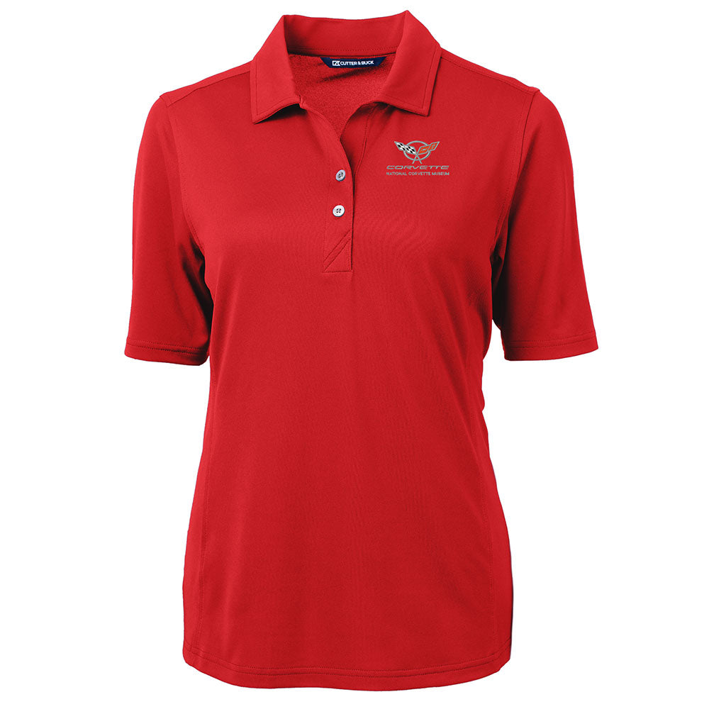 C5 Corvette Emblem Ladies Core Red Virtue Polo