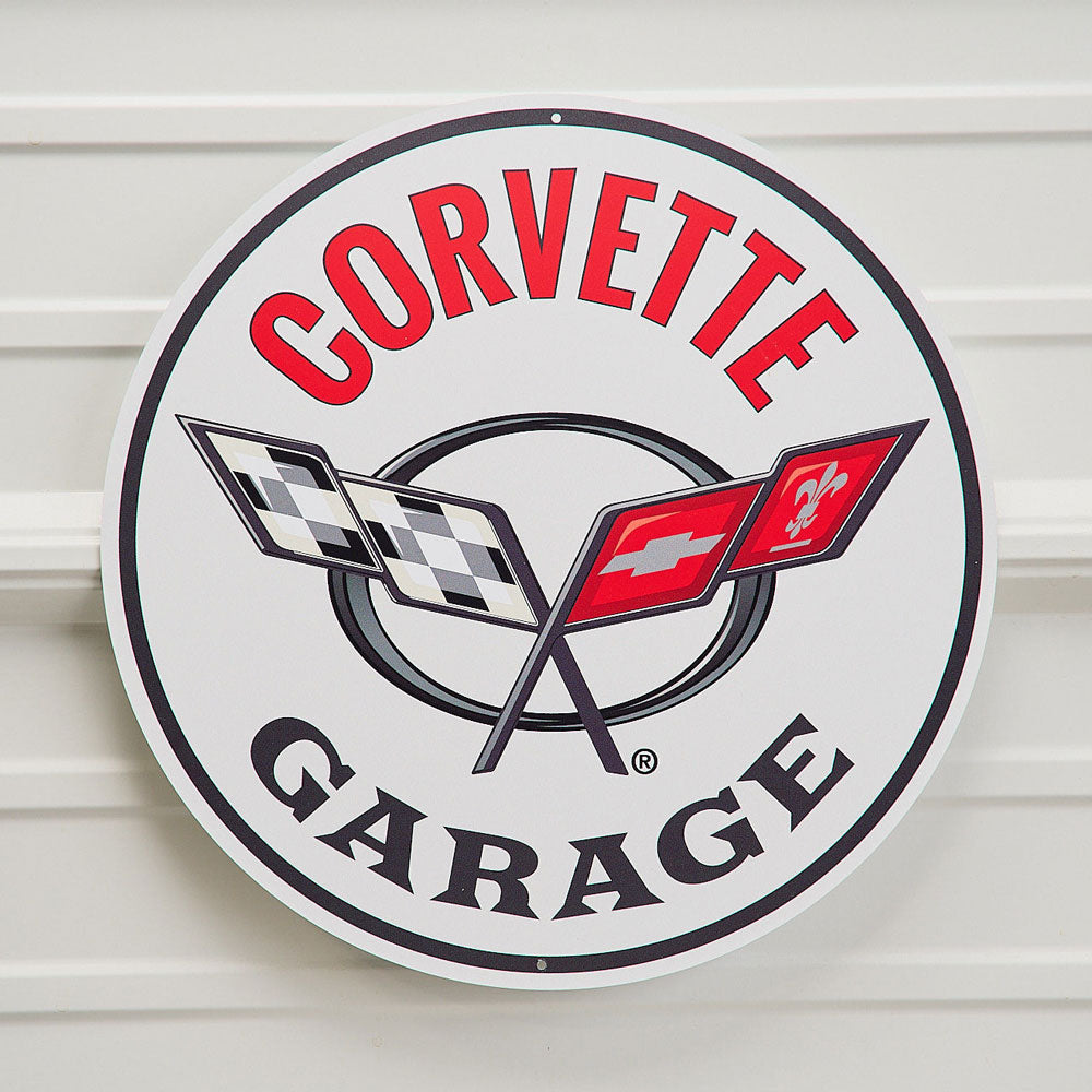 C5 Corvette Garage Tin Sign hanging on a wall