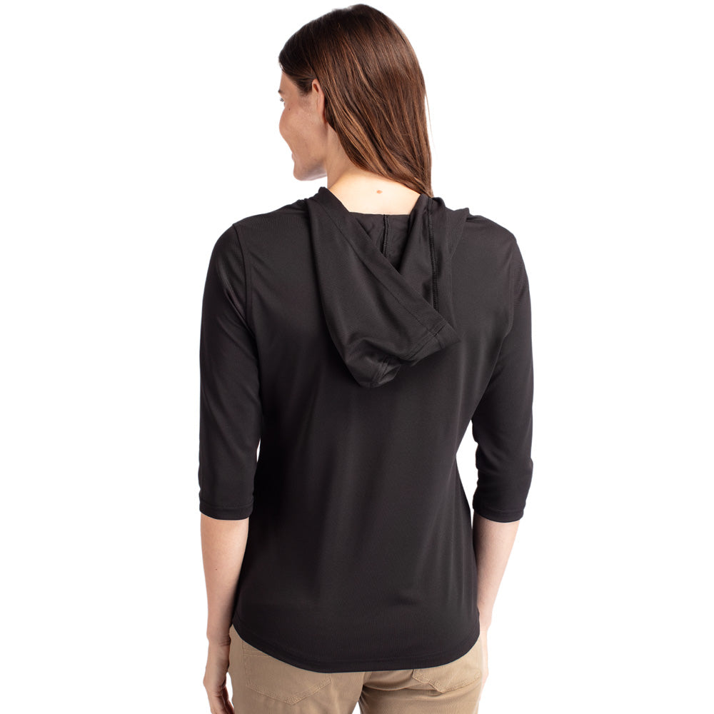 C6 Corvette Custom Virtue Eco Ladies Black Quarter Zip Pullover Back View