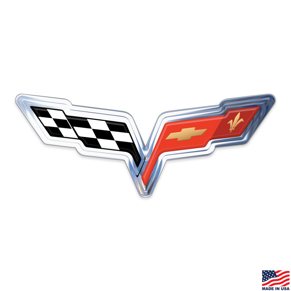 C6 Corvette Emblem Flags Stainless Steel Sign