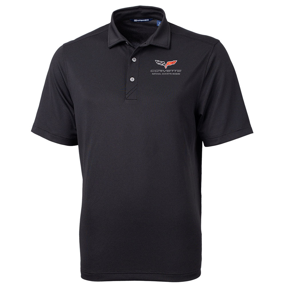 C6 Corvette Emblem Mens Core Black Virtue Polo