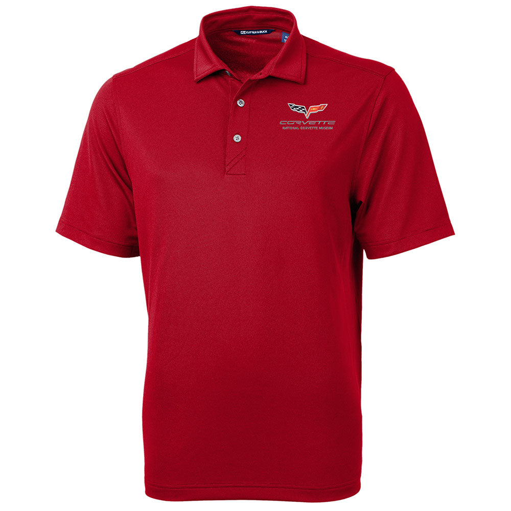 C6 Corvette Emblem Mens Core Cardinal Red Virtue Polo