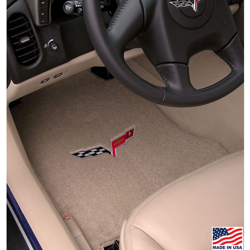 C6 Corvette Cashmere Floor Mats shown in a Corvette