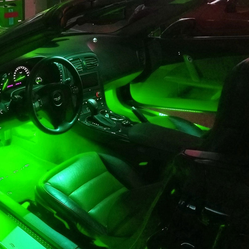 C6 Corvette Footwell LED Lighting Kit in Green