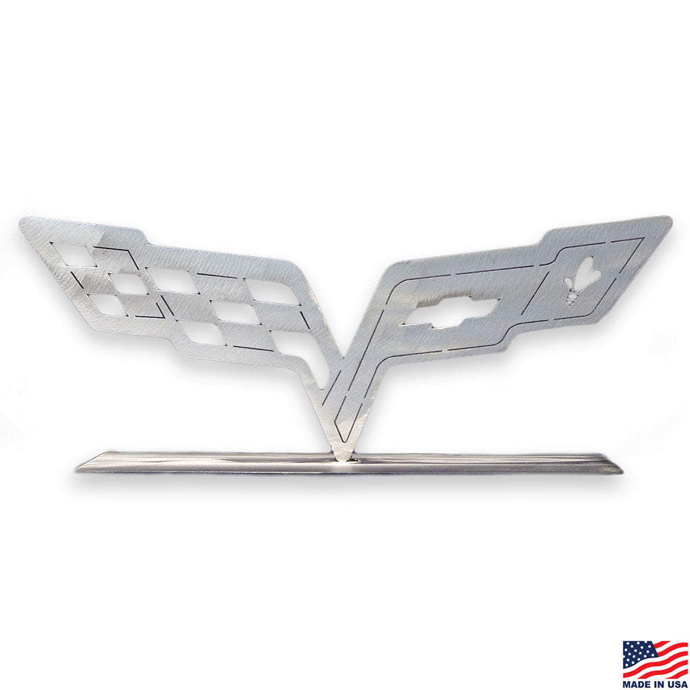 C6 Emblem Metal Desk Emblem Sculpture