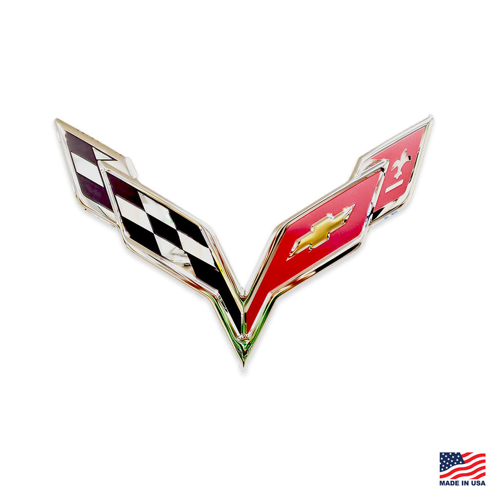 C7 Corvette Emblem Flags Stainless Steel Sign