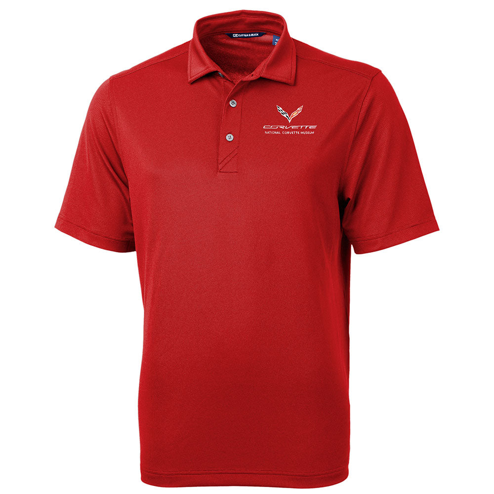 C7 Corvette Emblem Mens Core Red Virtue Polo