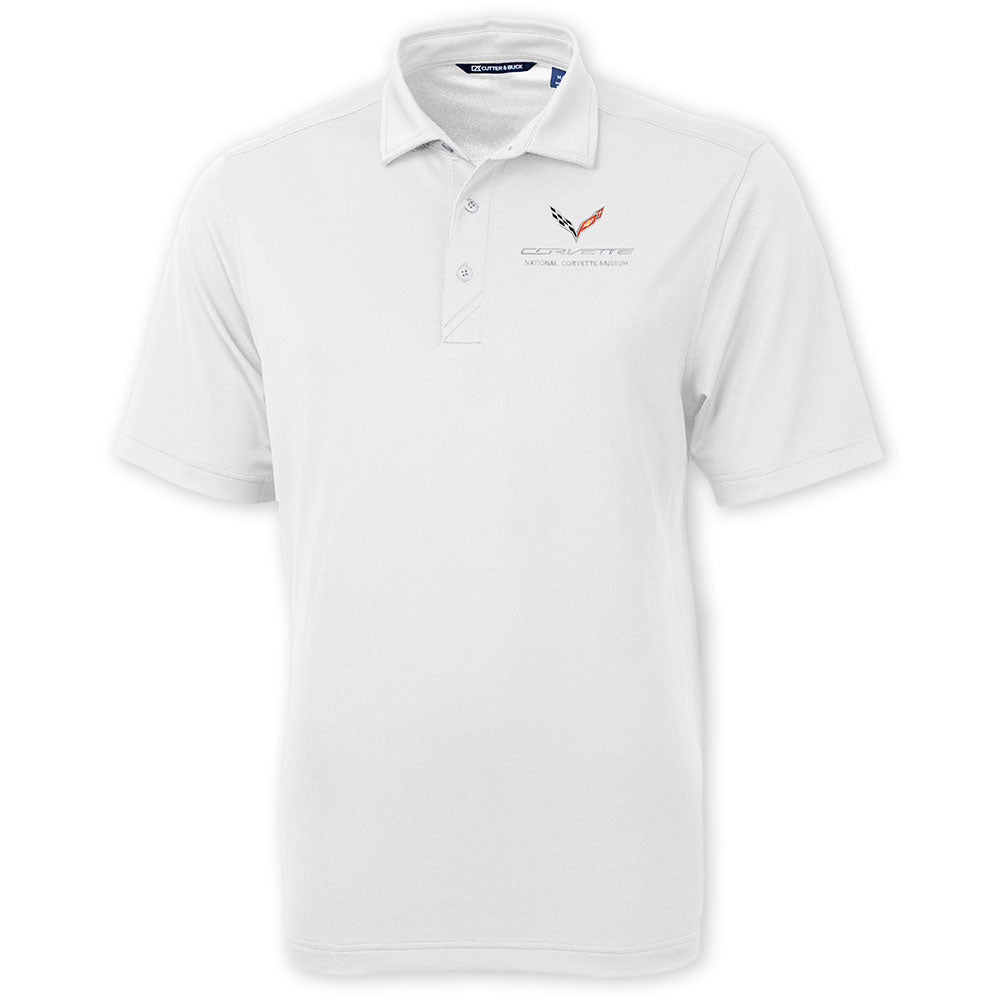 C7 Corvette Emblem Mens Core White Virtue Polo