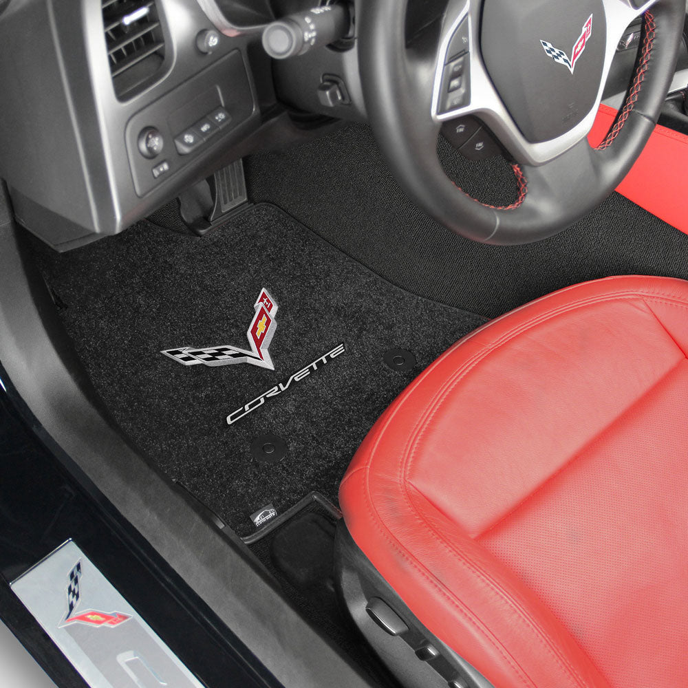 C7 Corvette Emblem and Script Floor Mats in the car
