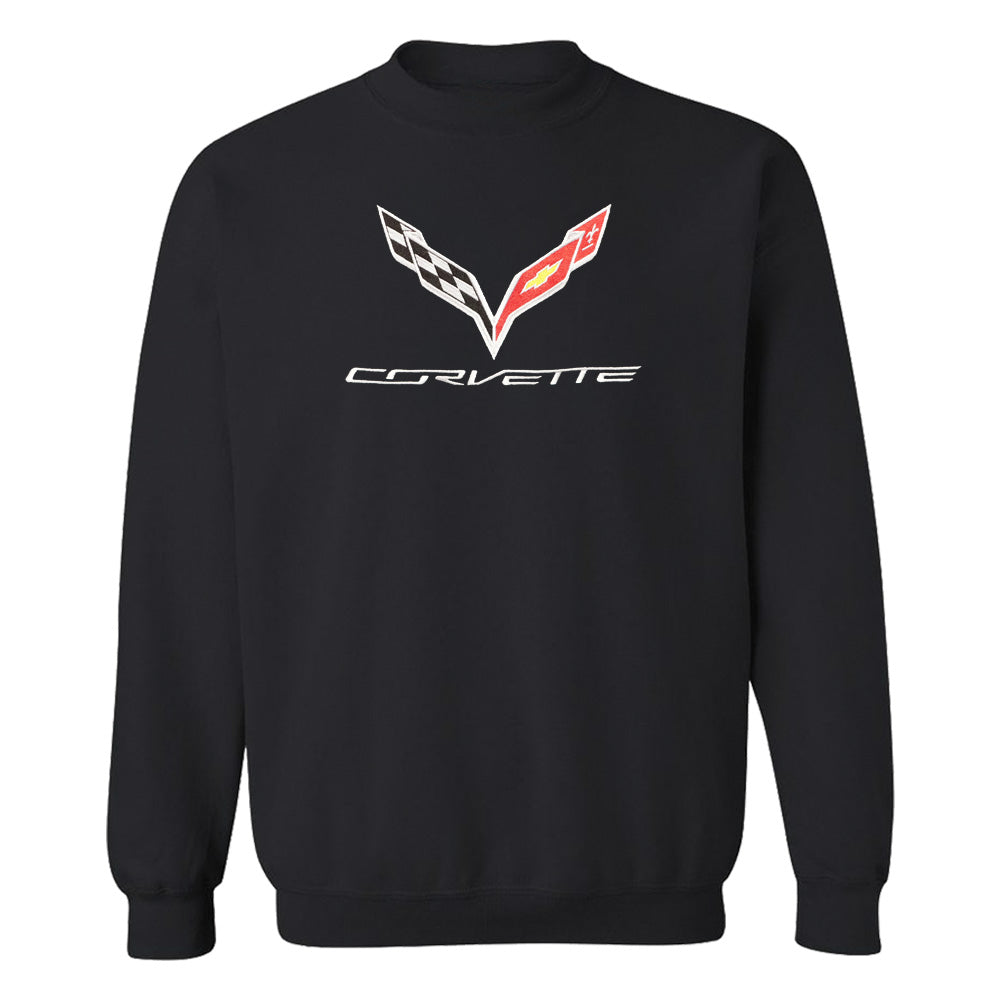 C7 Corvette Embroidered Emblem Classic Black Sweatshirt