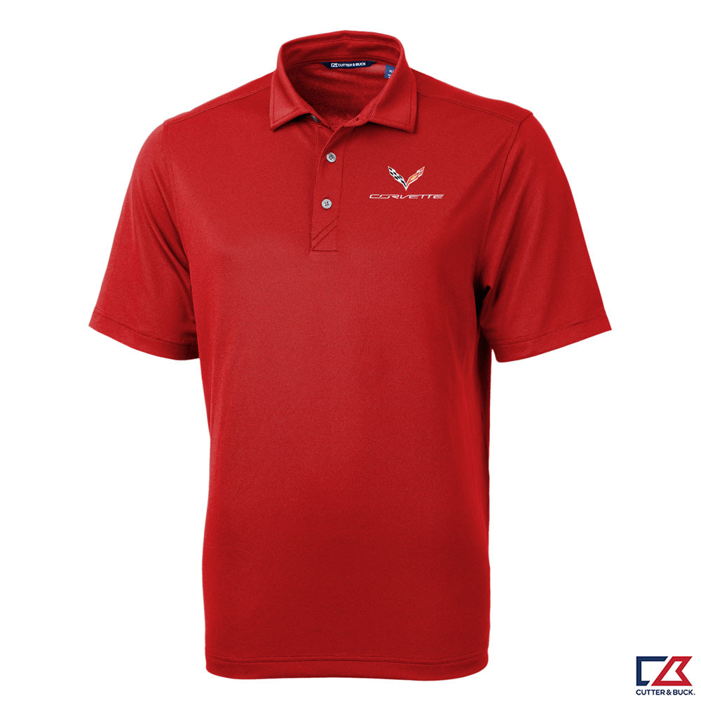 C7 Corvette Mens Red Virtue Polo