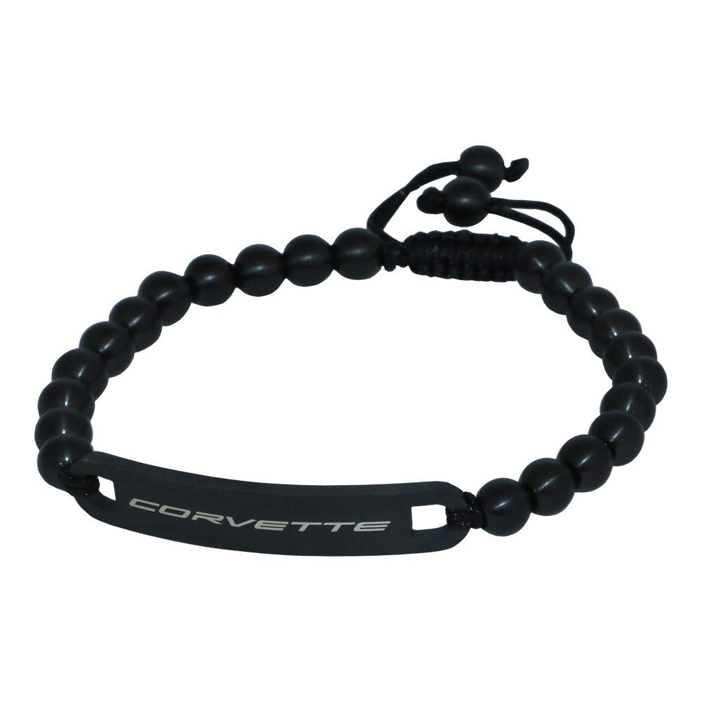 Image showing the C8 Corvette Black Beaded Bracelet