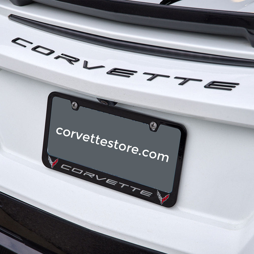 C8 Corvette Emblem License Plate Frame