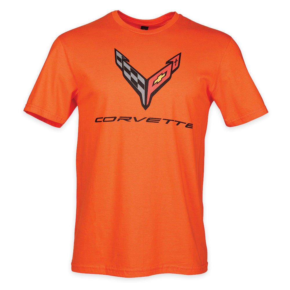 C8 Corvette Emblem Orange T-shirt