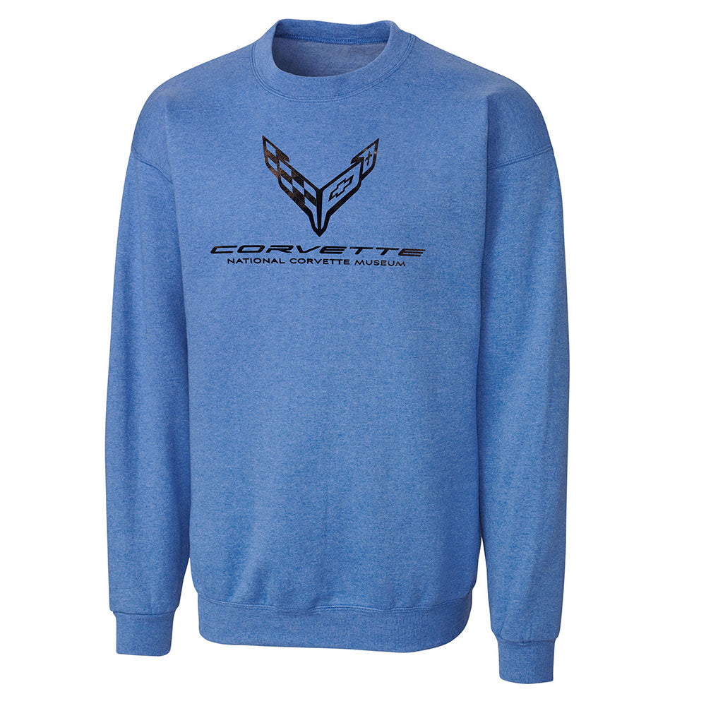 C8 Corvette Foil Emblem Classic Blue Sweatshirt