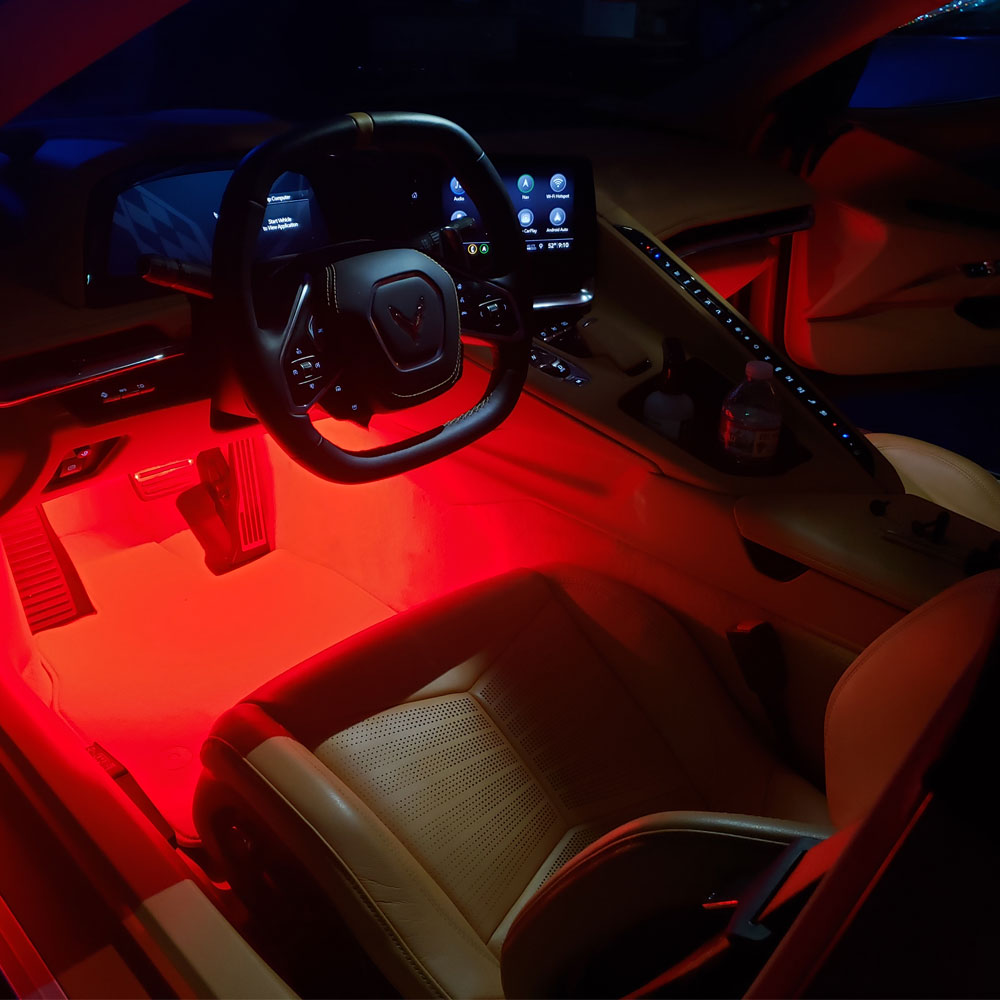C8 Corvette Footwell LED Lighting Kit in Red