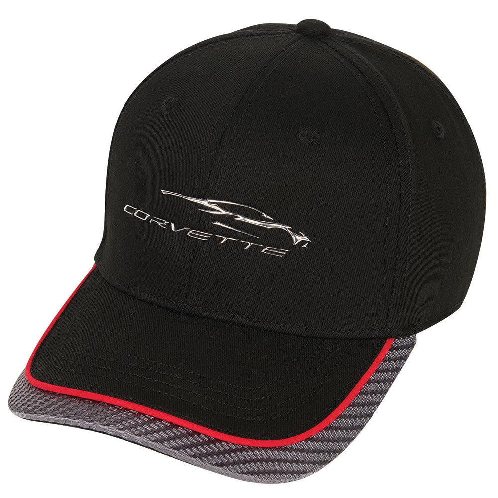 C8 Corvette Gesture Silver Liquid Blackand Red Cap