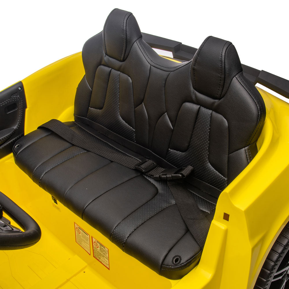 C8 Corvette Kids 24 Volt Electric Yellow Vehicle Leather Seats