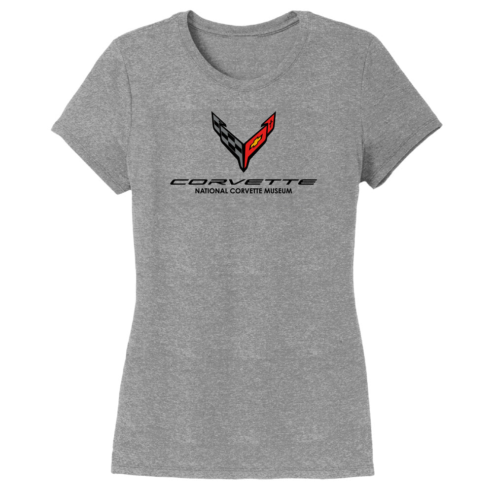 C8 Corvette Ladies Perfect Tri Gray Top