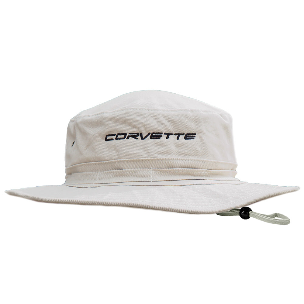 C8 Corvette Script Beige Bucket Hat