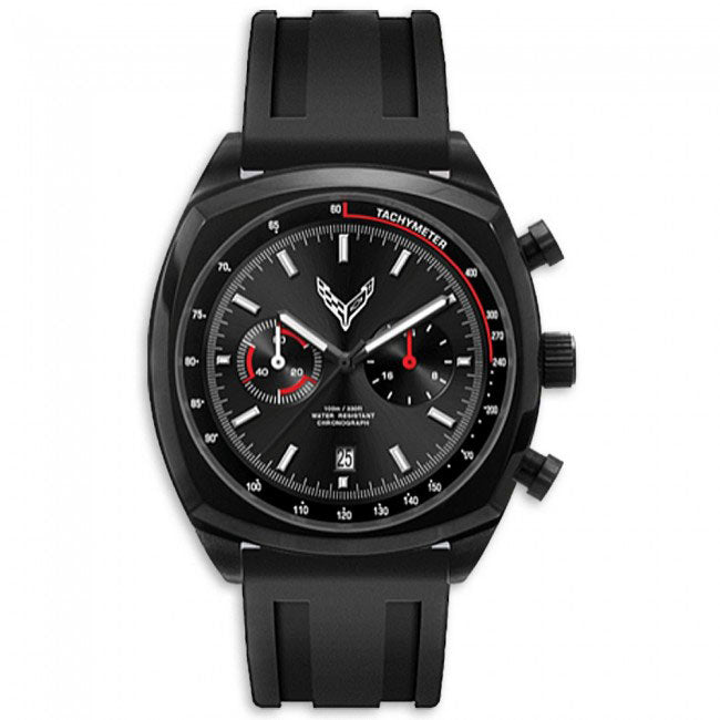 C8 Corvette Silicone Strap Chronograph Watch