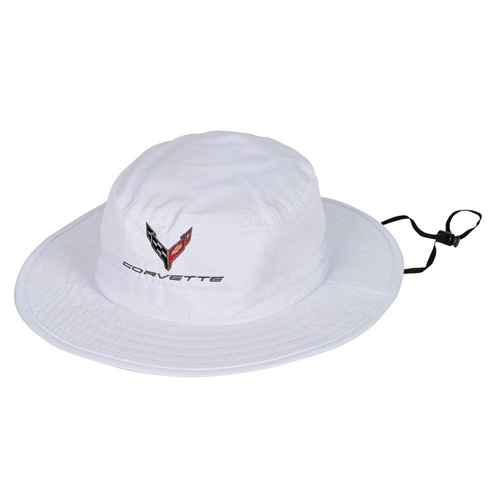 C8 Corvette White Bucket Hat