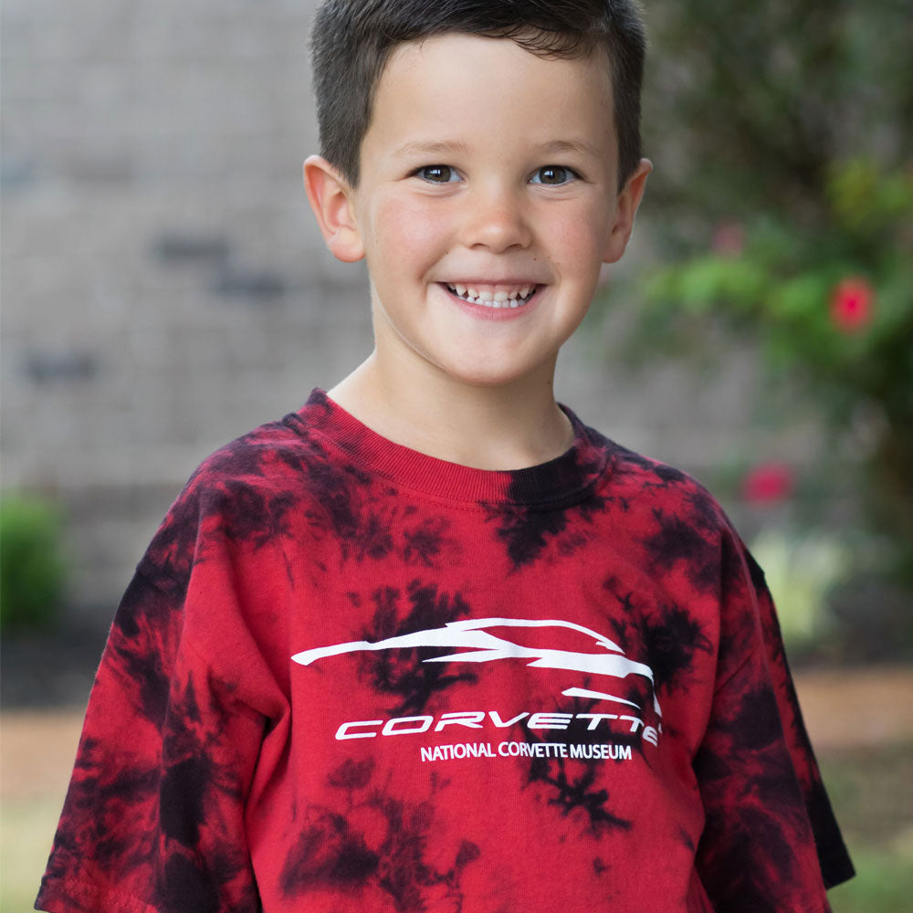Boy wearing the C8 Gesture Tie Dye Childrens T-shirt 