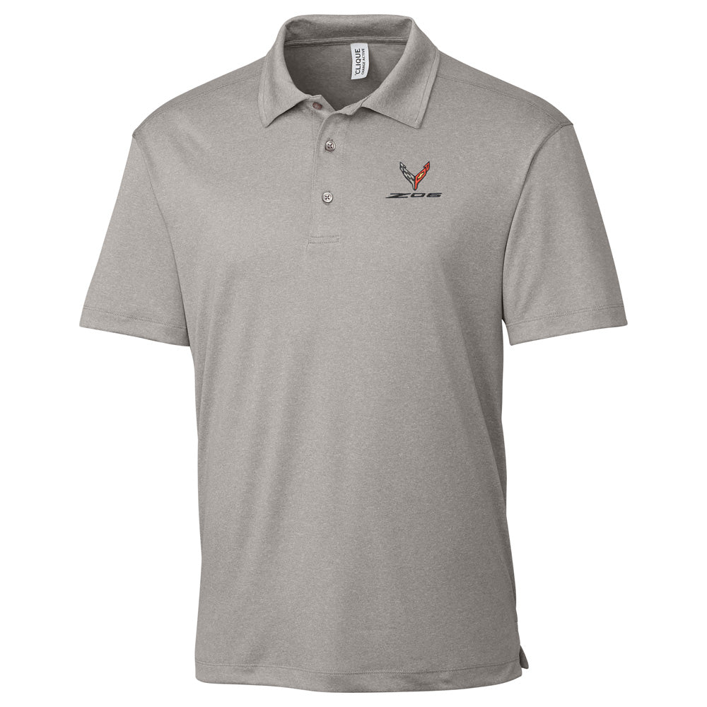 C8 Z06 Corvette Mens Charge Heather Gray Polo