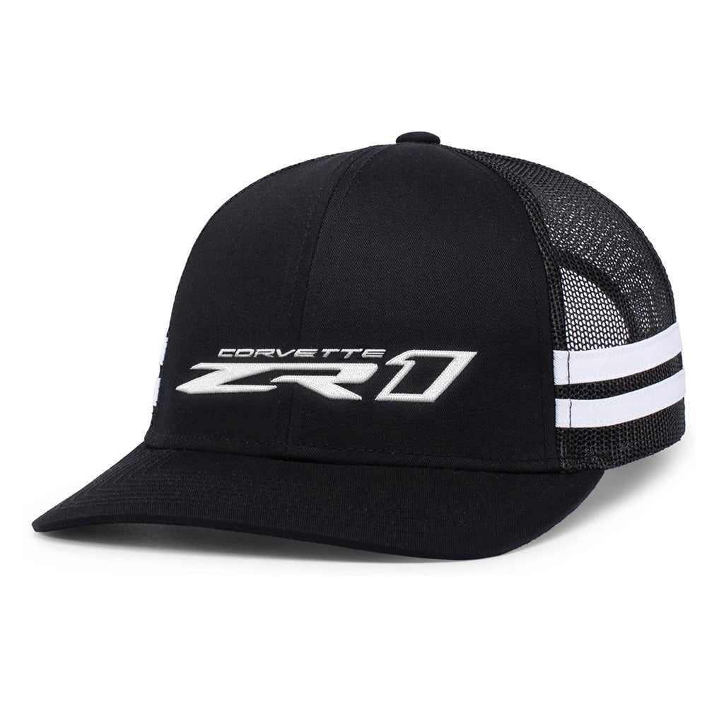 C8 ZR1 Stripe Mesh Back Black Cap