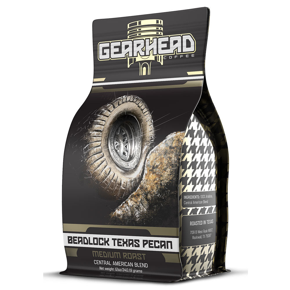 Bag of Gearhead Coffee Beadlock Texas Pecan Medium Roast Coffee