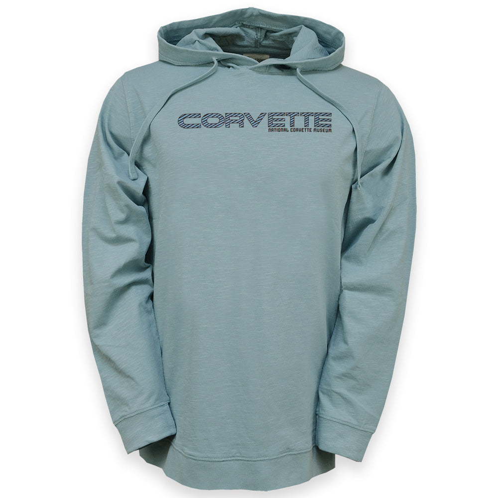 Corvette Drawstring Caribbean Green Slub Hoodie