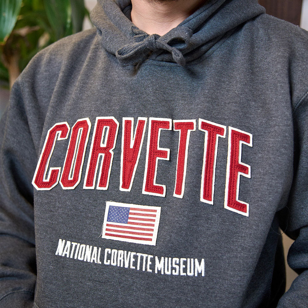 person wearing Corvette Flag Justus Heavyweight Sweatshirt