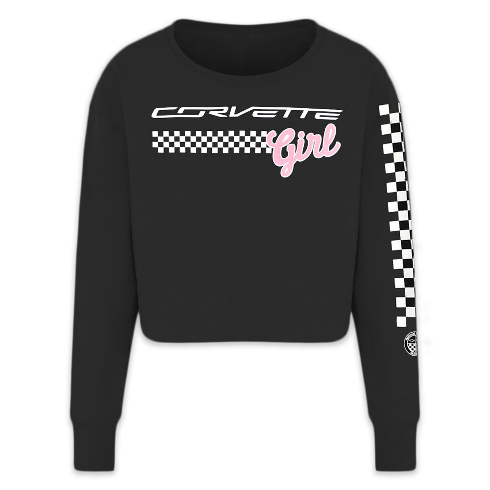 Image of the Corvette Girl LS Crop Top Sweatshirt