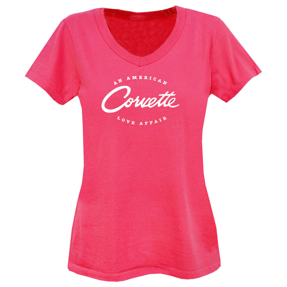 Corvette Ladies American Love Affair Top in Peppermint Pink