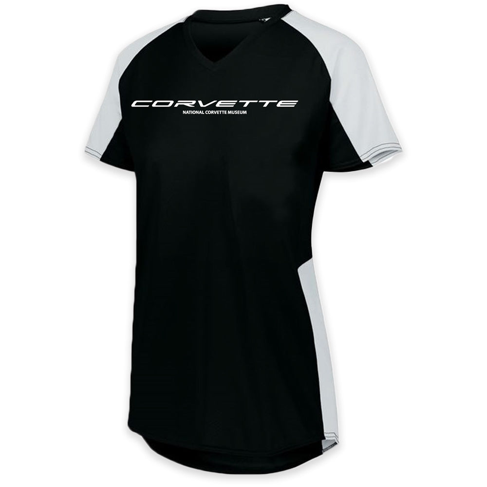 Corvette Ladies Colorblock Black and White Jersey