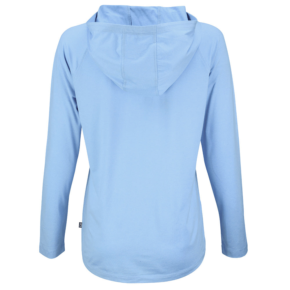 Corvette Ladies Snap Front Pacific Blue Hooded Pullover Back View