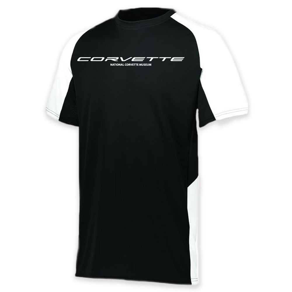 Corvette Mens Colorblock Black and White Jersey