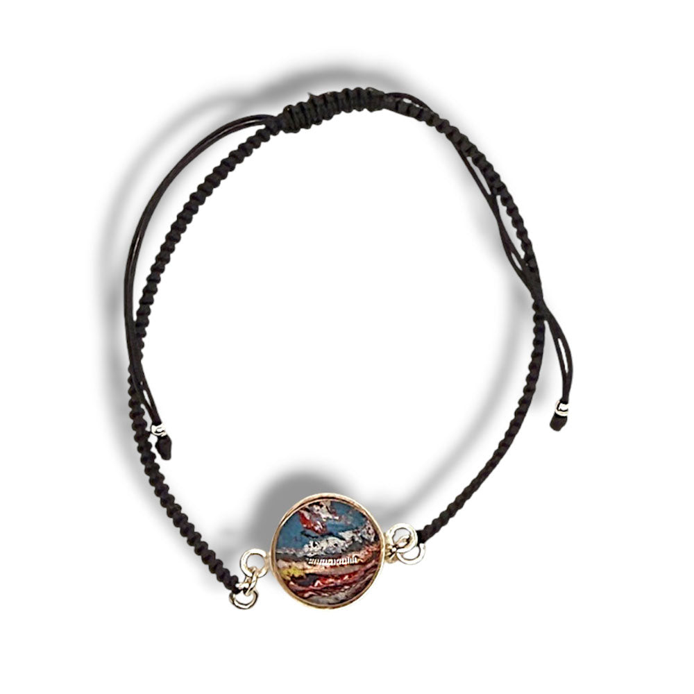 The Corvette Paint Taylor Cord Bracelet shown on a white background.